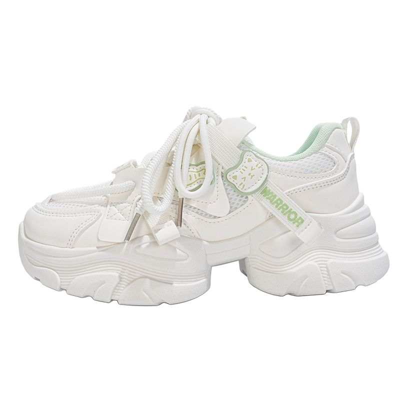 WARRIOR Chunky Sneakers Women's Low Top Beige Green