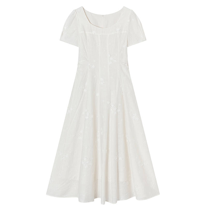 XIANGYING Short Sleeved Dresses Women's Thin Midi Skirt