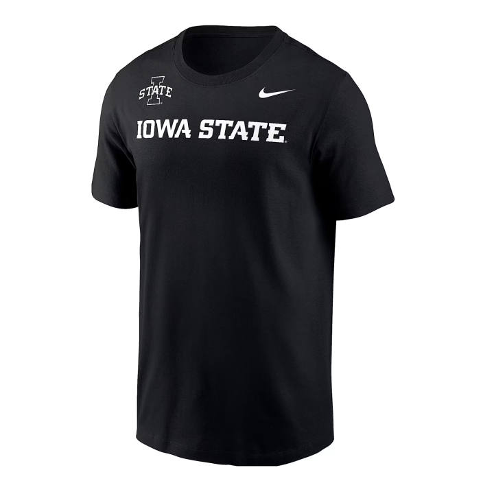 Nike Nike Dri Fit College T Shirts Men's Black Crew Neck Moderate