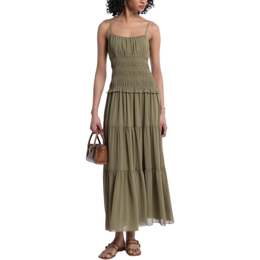 MICHAEL KORS Slip Dresses Women's Olive Green Moderate Long Skirt Other