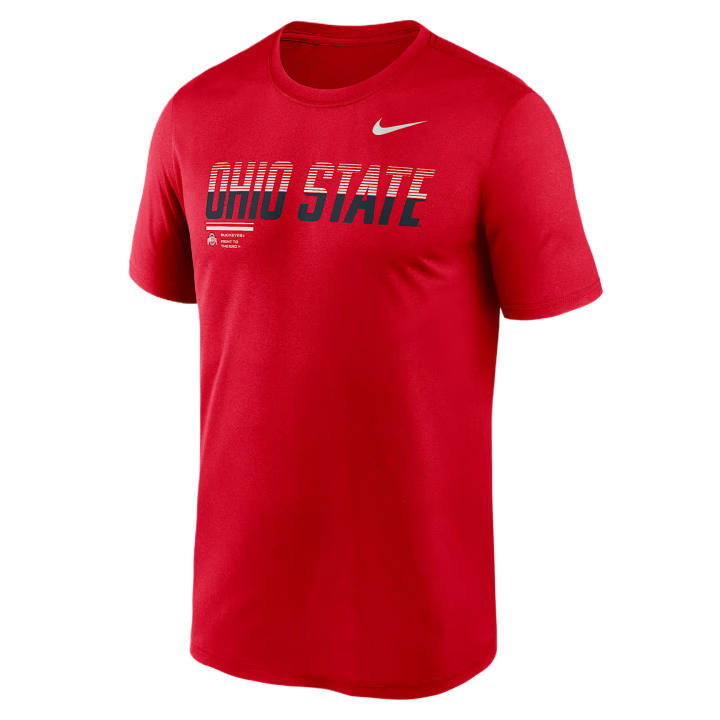 Nike Nike Dri Fit College T Shirts Men's Red Crew Neck
