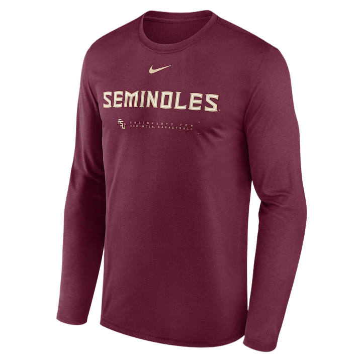Nike Nike Dri Fit College T Shirts Men's Garnet Crew Neck