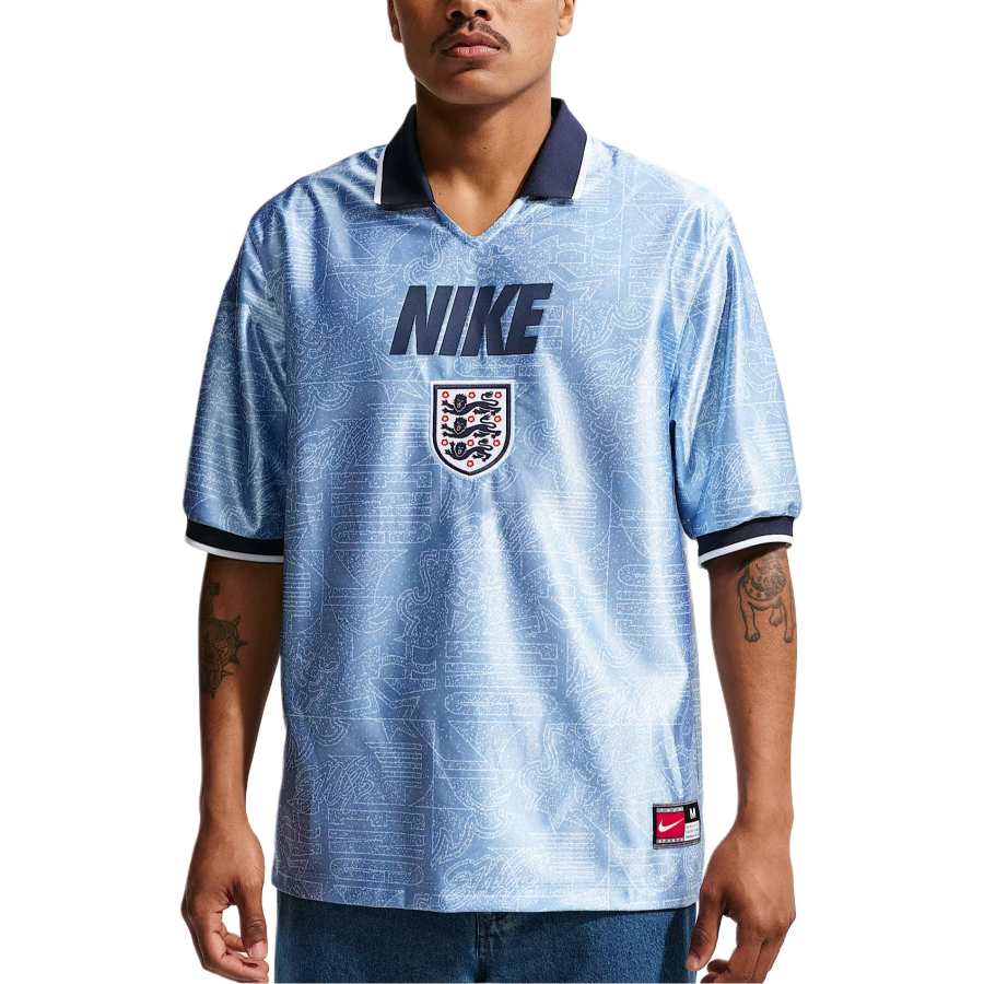 Nike Nike England National Team Soccer Jerseys Men's Work Blue/White/Obsidian Color Lapel Moderate