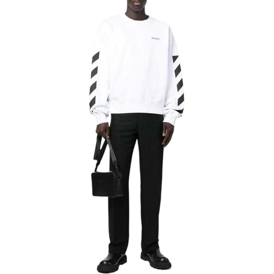 OFF-WHITE Off- logo-print cotton sweatshirt