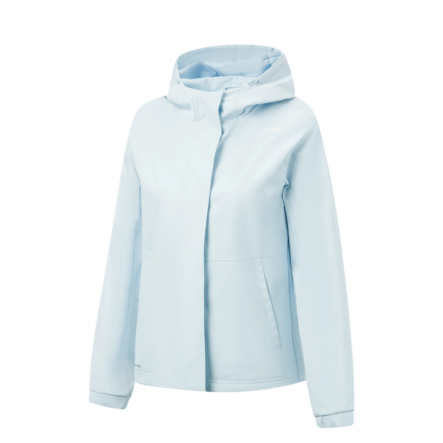 Li-Ning Li Ning Fitness Series Trench Coats Women's First Frost Blue Hooded Non Detachable Moderate Straight Fit
