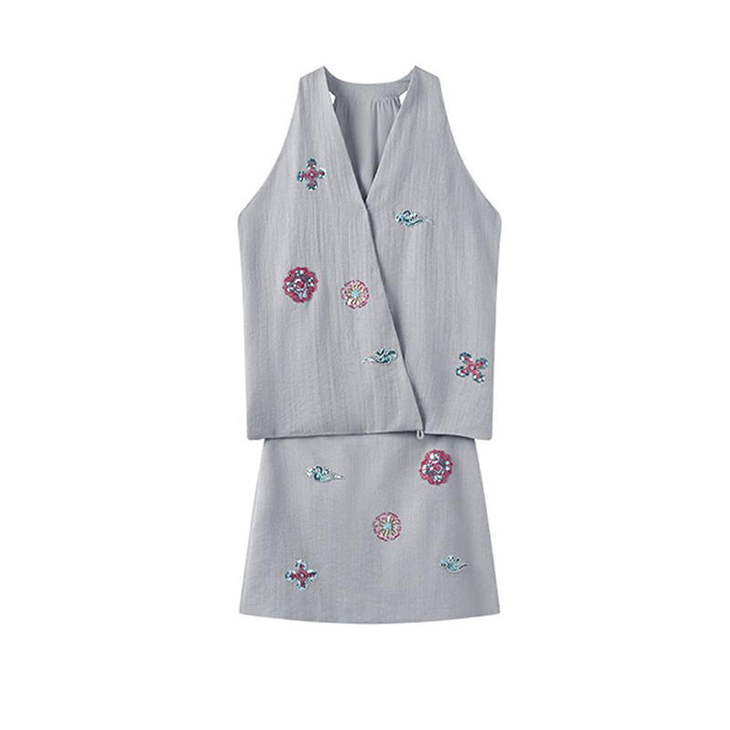 MARIE·COCO Sleeveless Dresses Women's Dress V Neck Moderate Short Skirt A Line Skirt