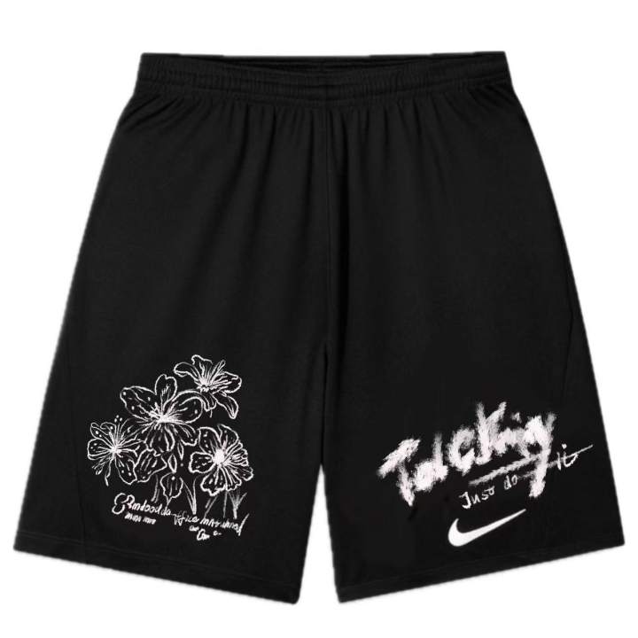 Nike Nike Dri Fit Casual Shorts Unisex Black Floral Moderate