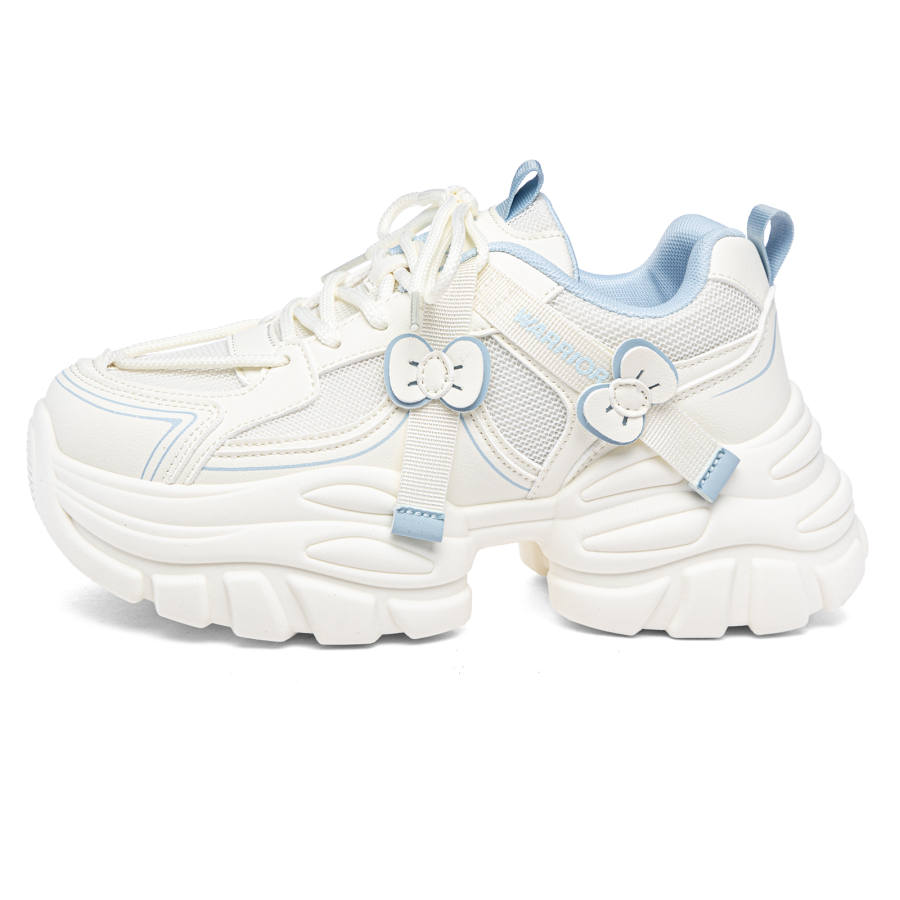 WARRIOR WARRIOR Chunky Sneakers Women's Low Top Beige Blue