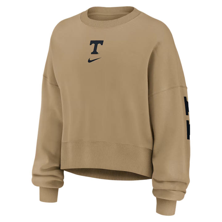 Nike Nike College Sweatshirts Women's Parachute Beige Crew Neck Moderate