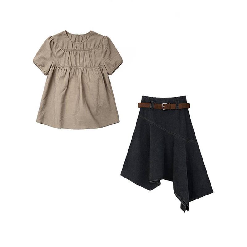 MARIE·COCO Two Piece Skirt Sets Women's Crew Neck Moderate Midi Dress