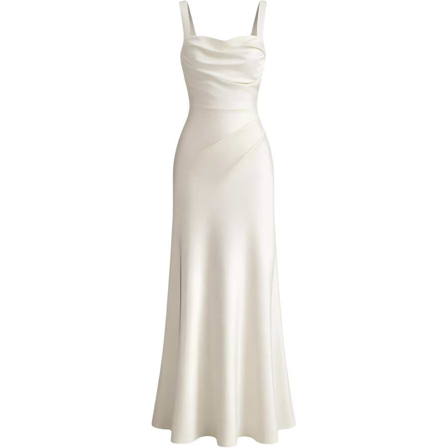 CHARM GLOW Sleeveless Dresses Women's Square Collar Thin Long Skirt Fishtail Dress