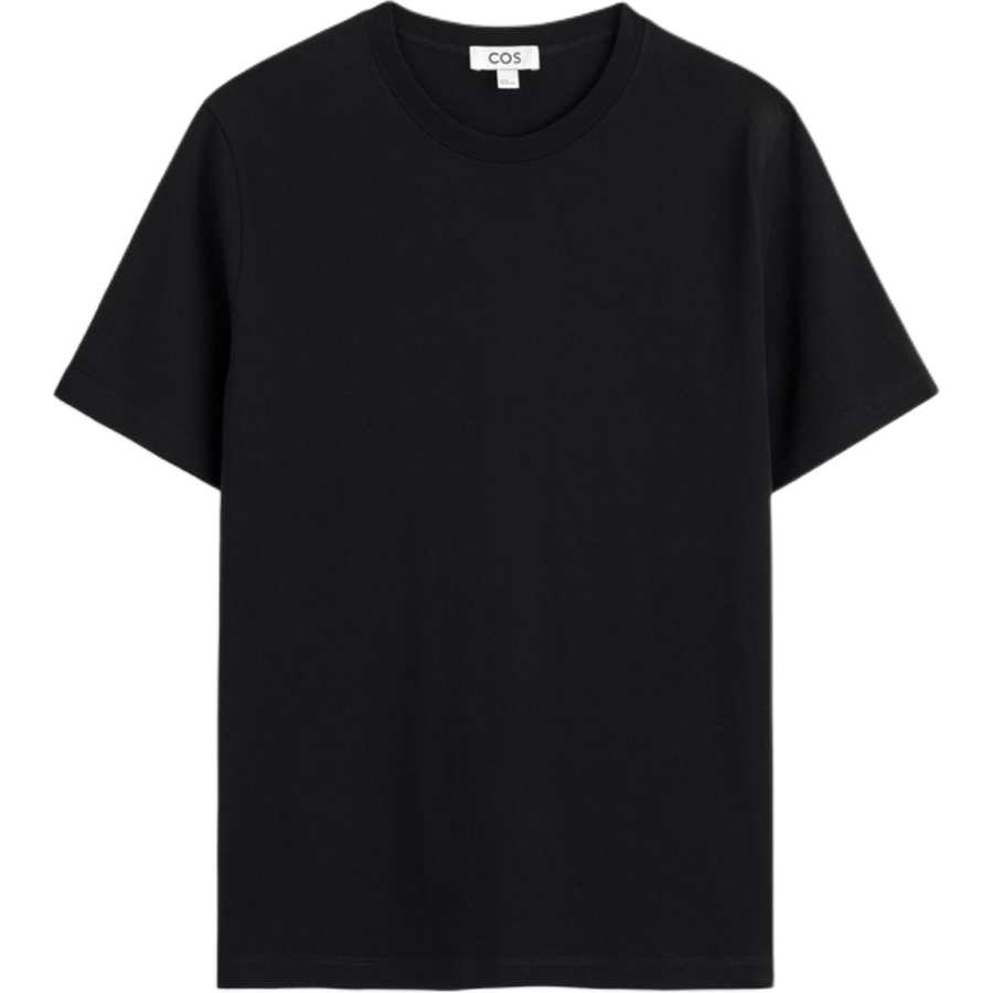 COS T Shirts Men's Black Crew Neck