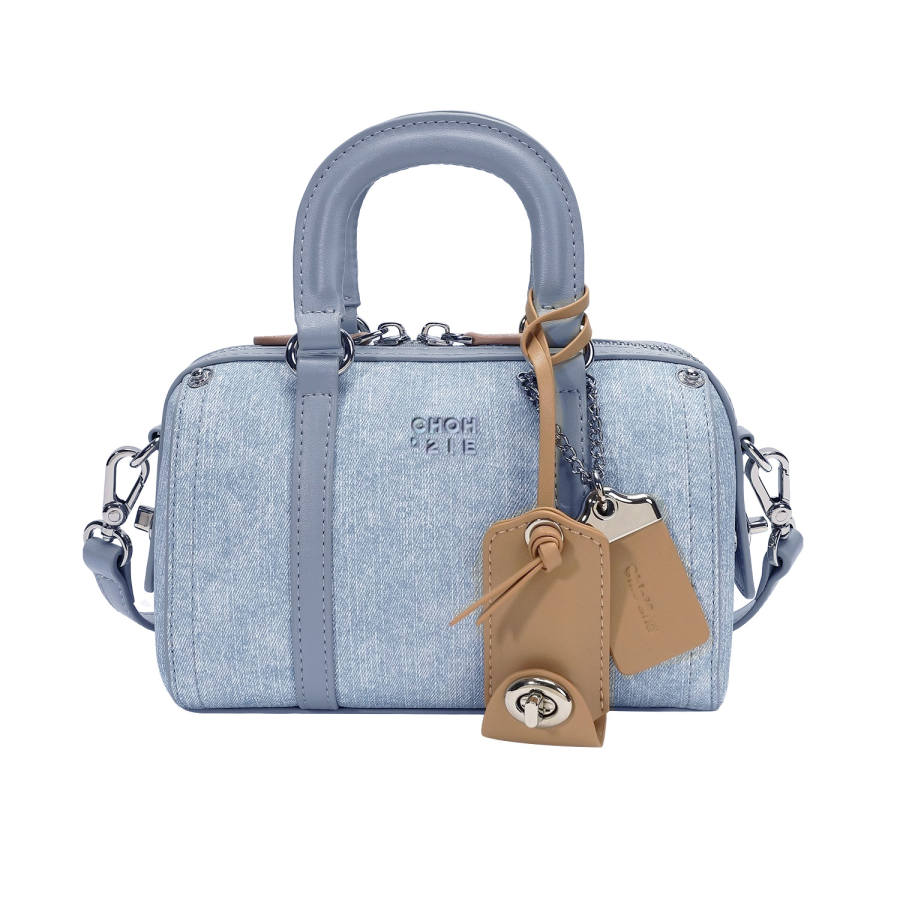 PAYOT Synthetic Leather Platinum Blue Sea Boston Bag, Shoulder Bag, Crossbody Bag, Handbag Regular Women's Denim Blue