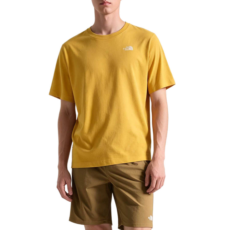 THE NORTH FACE T Shirts Unisex Gold Umber Crew Neck Moderate Straight Fit