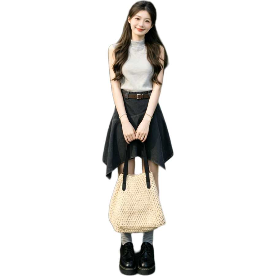 JBBCN Two Piece Skirt Sets Women's Crew Neck Moderate Short Skirt