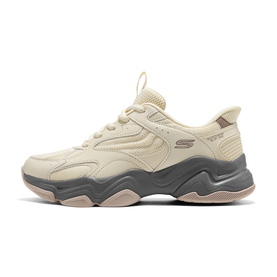 Skechers DLITES Chunky Sneakers Women's Low Top Natural/Gray