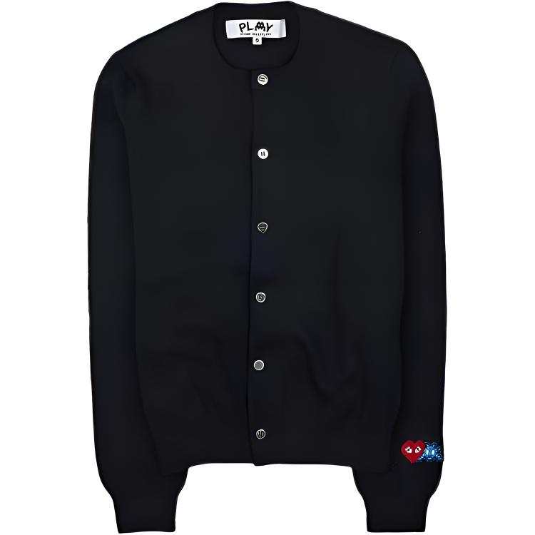 CDG Play Knitwear Men's Black Crew Neck Moderate Straight Fit