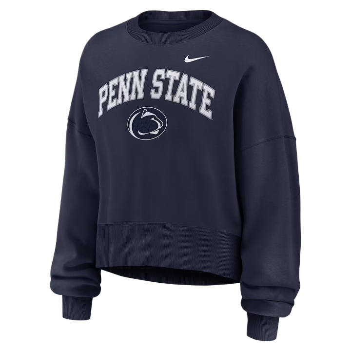 Nike Nike College Sweatshirts Women's Marine Blue Crew Neck Moderate