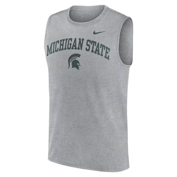 Nike Nike Dri Fit College Tank Tops Men's Gray Crew Neck Moderate Other