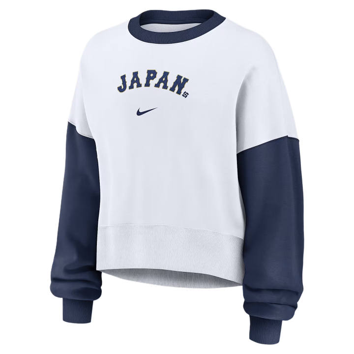 Nike Nike Sweatshirts Women's White/Marine Blue Crew Neck Moderate