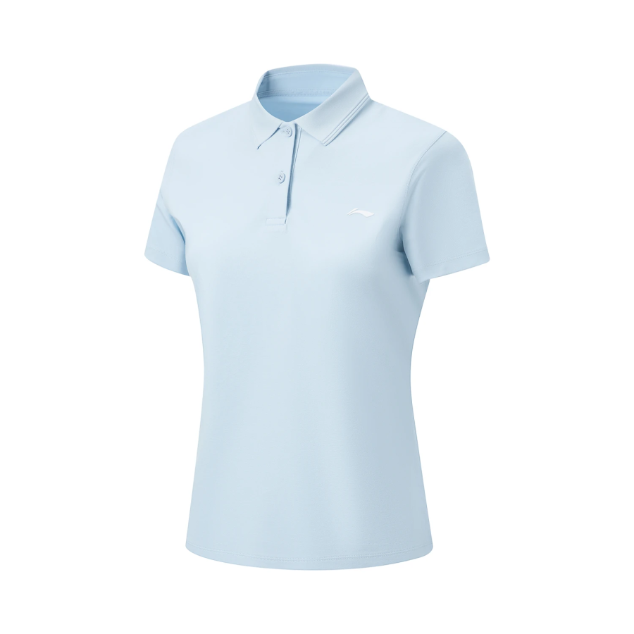 Li-Ning Li Ning Fitness Series Polo Shirts Women's First Frost Blue Polo Collar Moderate Straight Fit