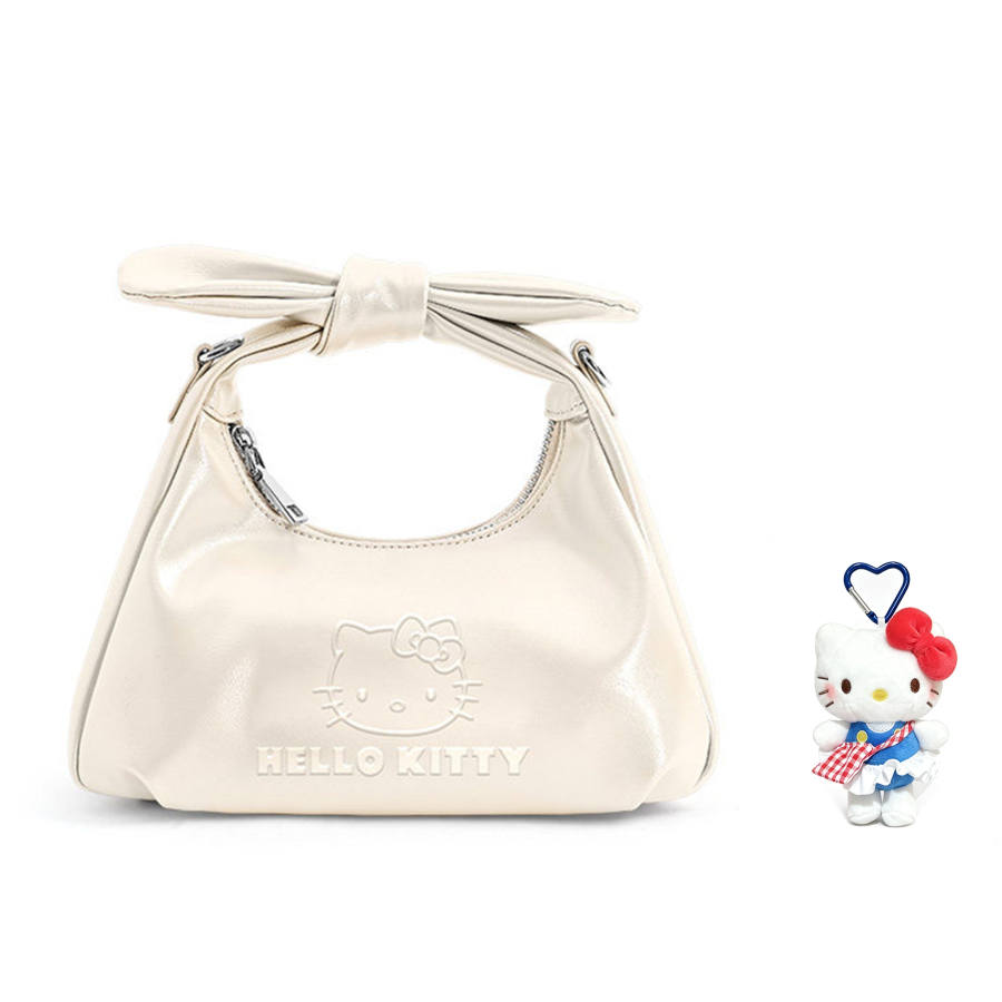 Sanrio Synthetic Leather Handbag Regular Women's Ecru/Pink/Silver