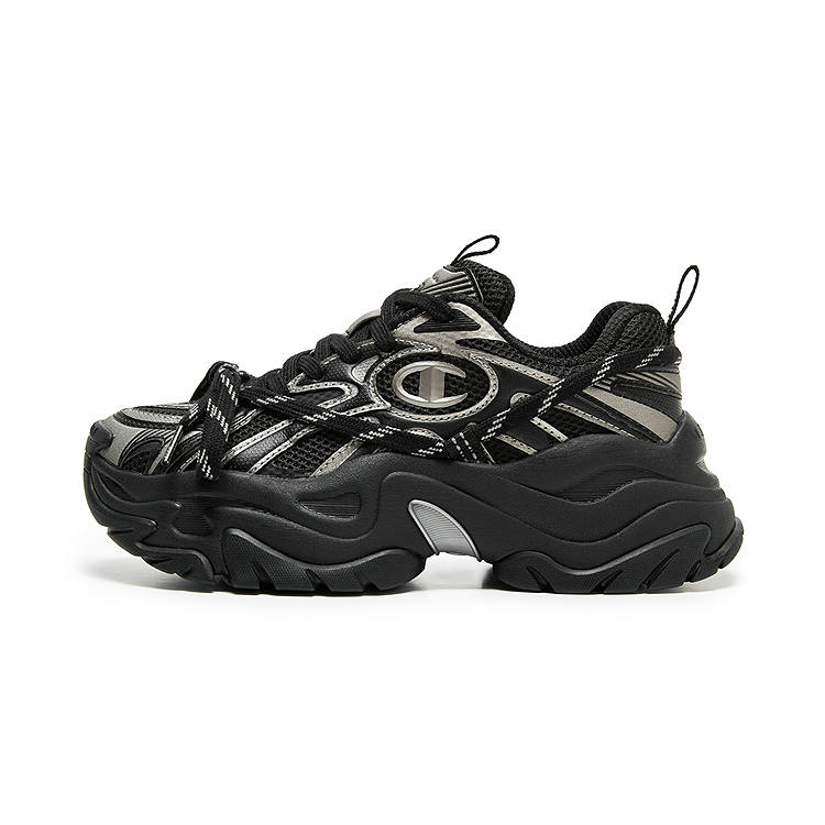 Champion Chunky Sneakers Women's Low Top Black/Silver White