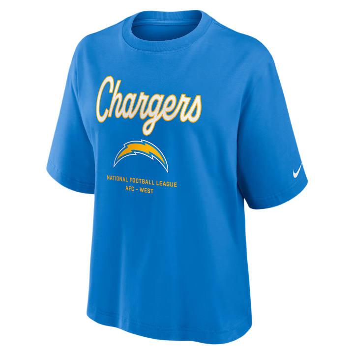 Nike Nike NFL T Shirts Women's Italy Version Blue Crew Neck Moderate