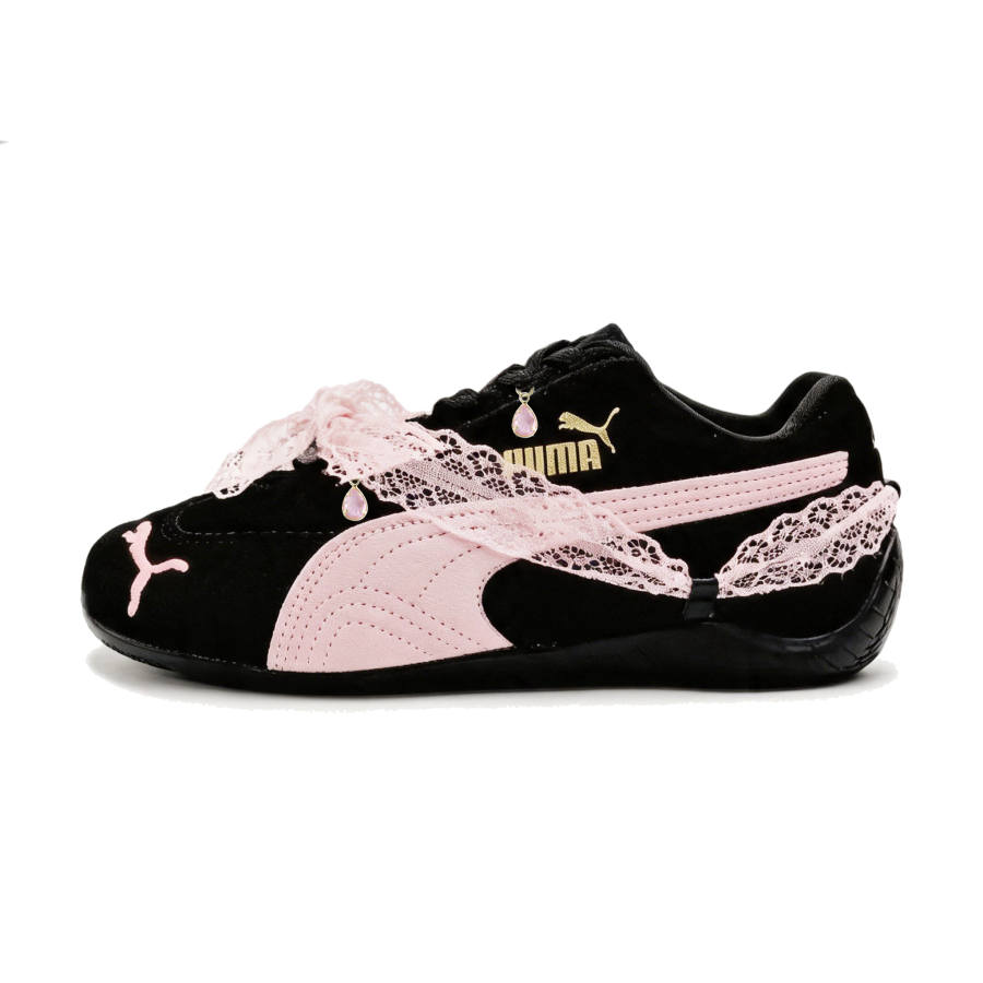PUMA Speedcat Skateboard Shoes Women's Low Top Black, Pink