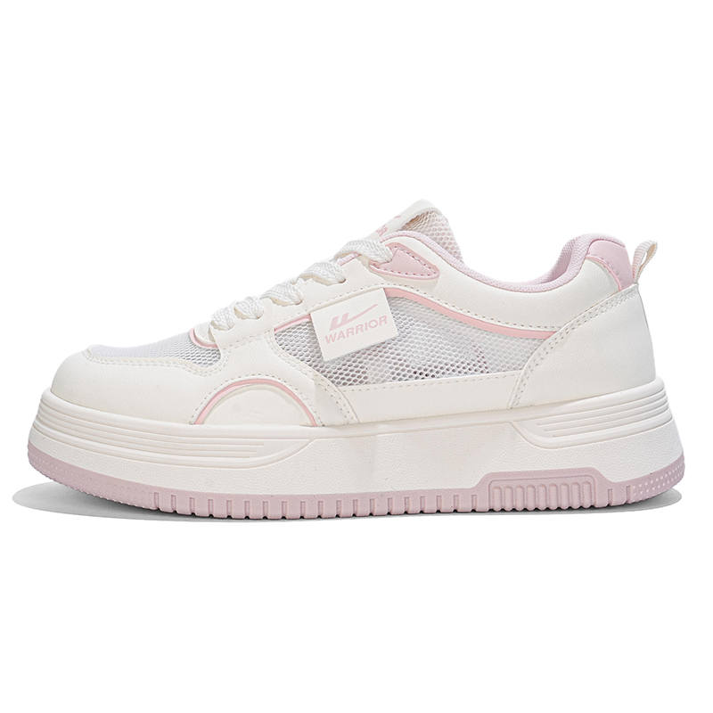 WARRIOR Skateboard Shoes Women's Low Top Beige Pink