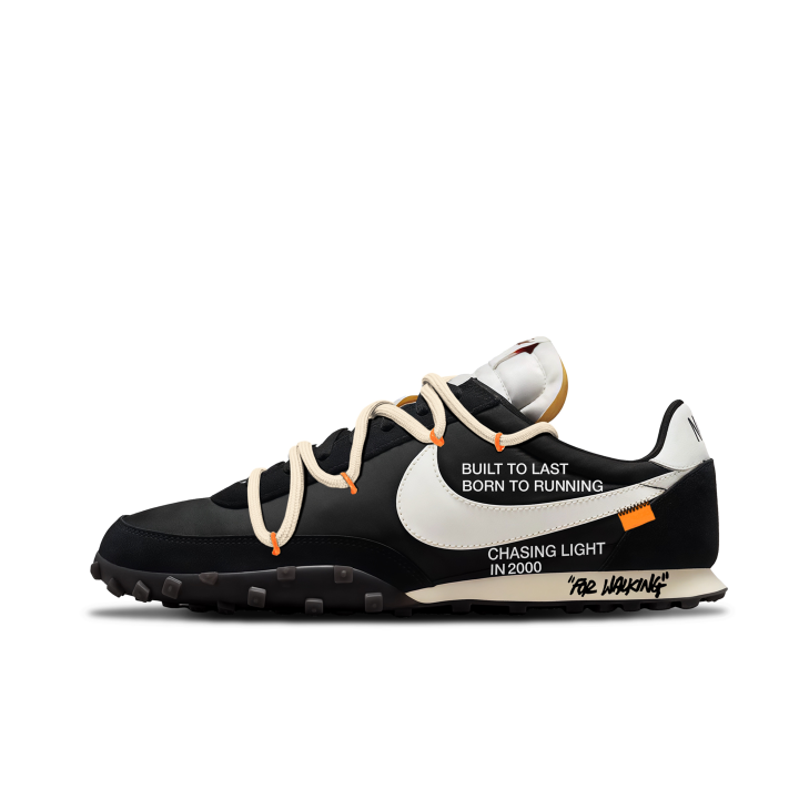 Nike Nike Waffle Racer Casual Shoes Unisex Low Top Black White Orange