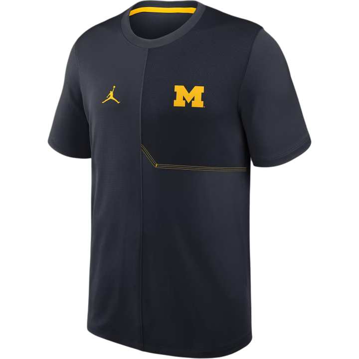 Jordan Jordan Michigan Quick Dry T Shirts Men's Asphalt Blue Crew Neck Moderate