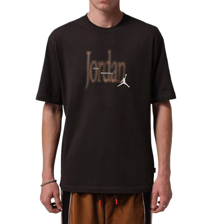 Jordan Jordan Brooklyn T Shirts Men's Dark Brown Crew Neck Moderate
