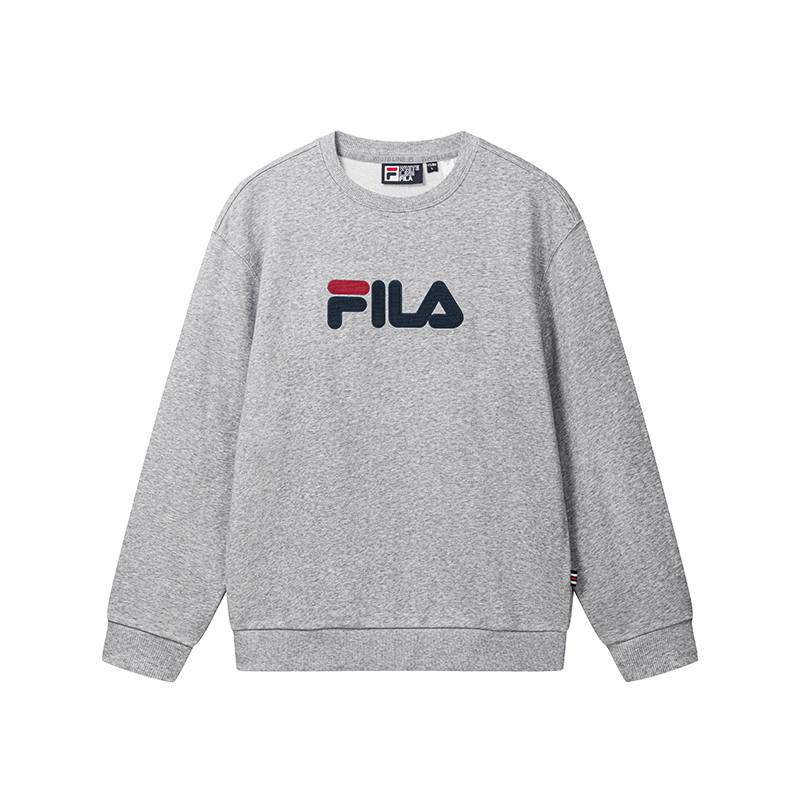 FILA ORIGINALE Sweatshirts Unisex Smoke Cloud Heather Gray Crew Neck Moderate Other