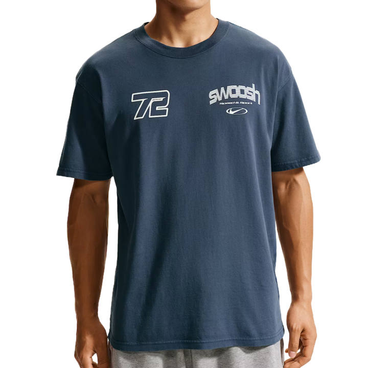 Nike Nike Sportswear T Shirts Men's Thunder Blue Crew Neck Moderate
