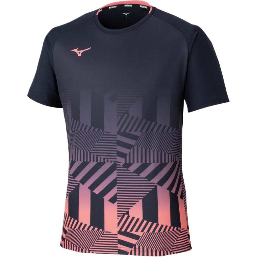 Mizuno T Shirts Men's Dark Navy Blue 62JAD02614 Crew Neck Moderate