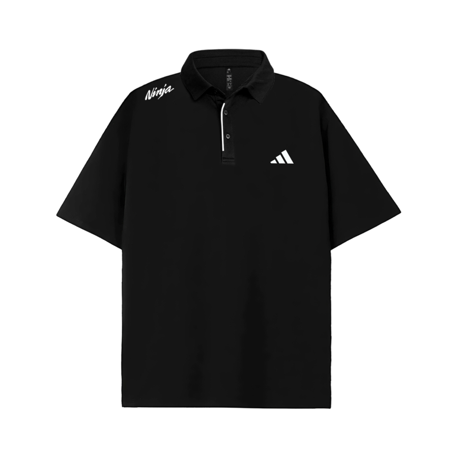 Adidas Adidas Tennis T Shirts Unisex Black Polo Collar Thin Straight Fit