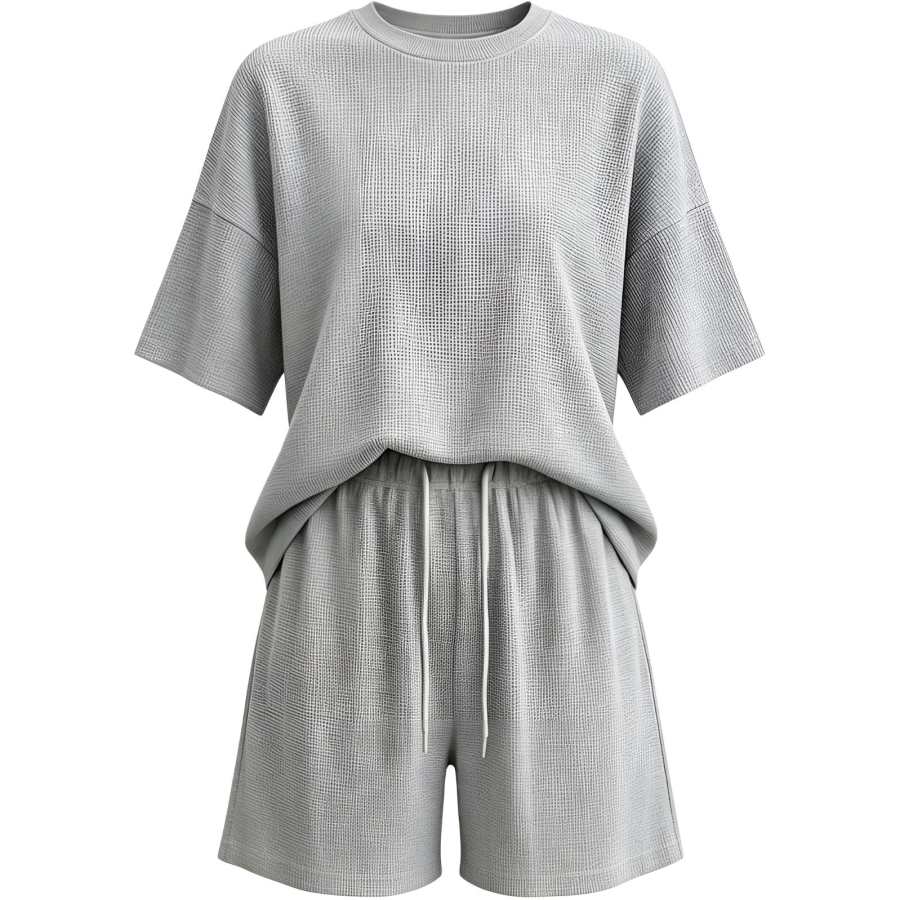 CHARM GLOW Casual Suits Women's Crew Neck Thin