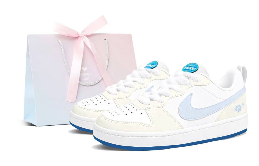Nike Nike Court Borough 2 Skateboard Shoes Unisex Low Top White, Yellow, Blue