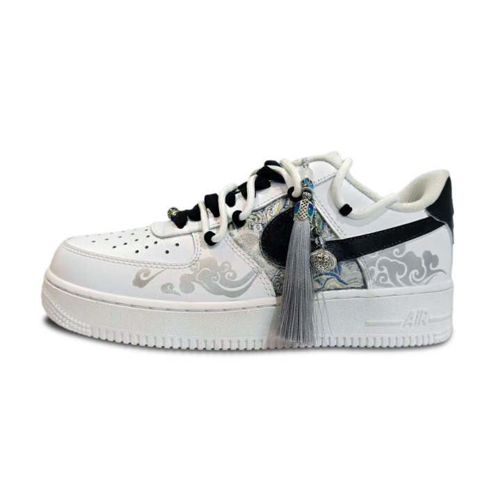 Nike Nike Air Force 1 Skateboard Shoes Unisex Low Top Silver