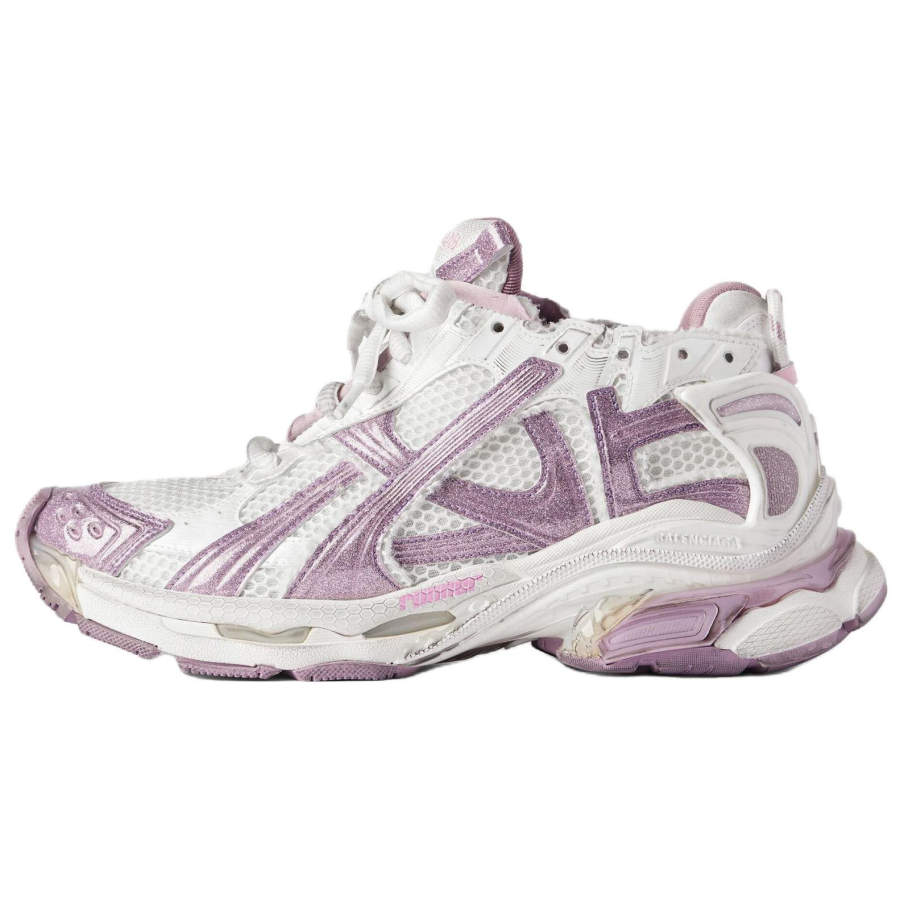Balenciaga Runner Chunky Sneakers Women's Low Top White & Light Purple