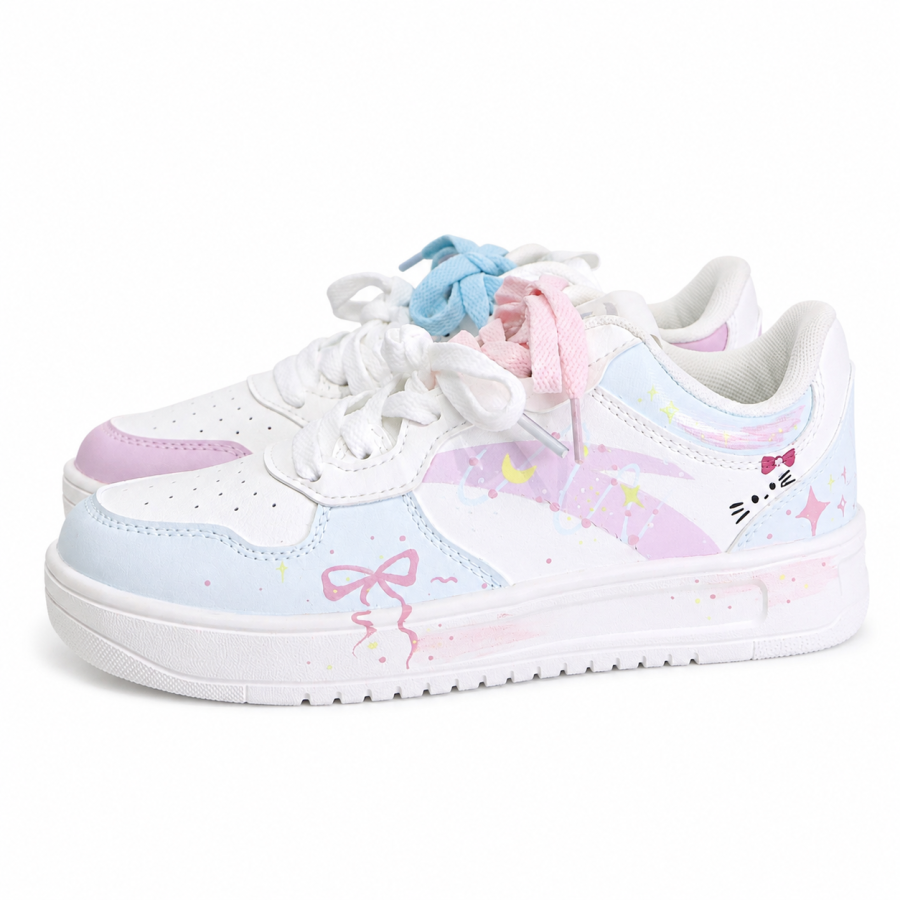 ANTA Easy Skateboard Shoes Women's Low Top White/Pink/Blue
