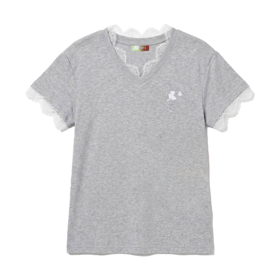 NSTNEW START T Shirts Women's Gray V Neck Thin Straight Fit