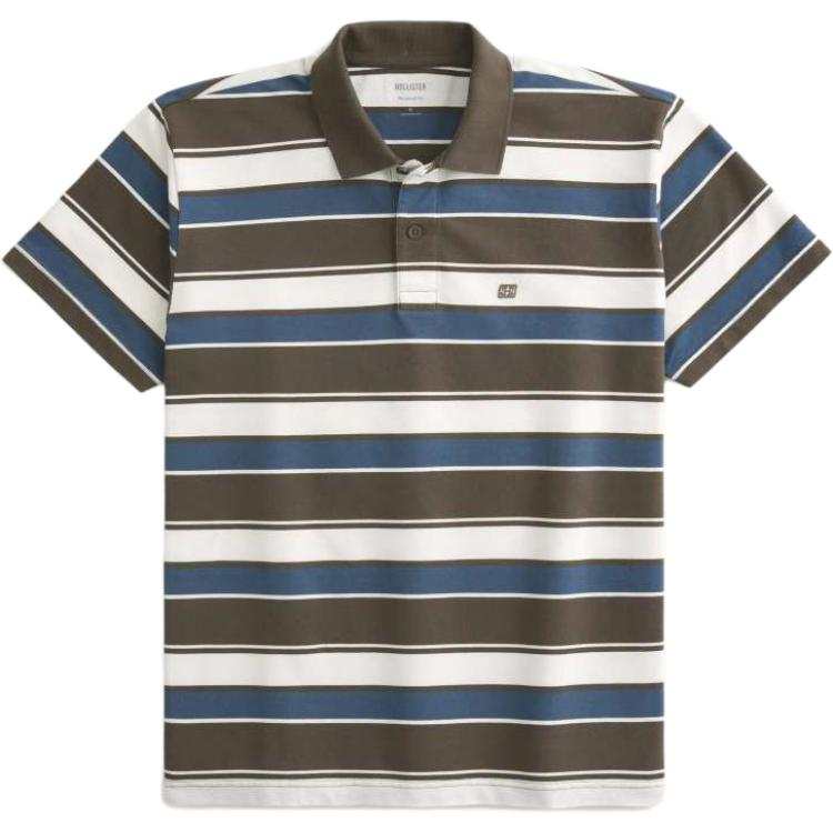 Hollister/ Polo Shirts Men's Brown Stripes Moderate