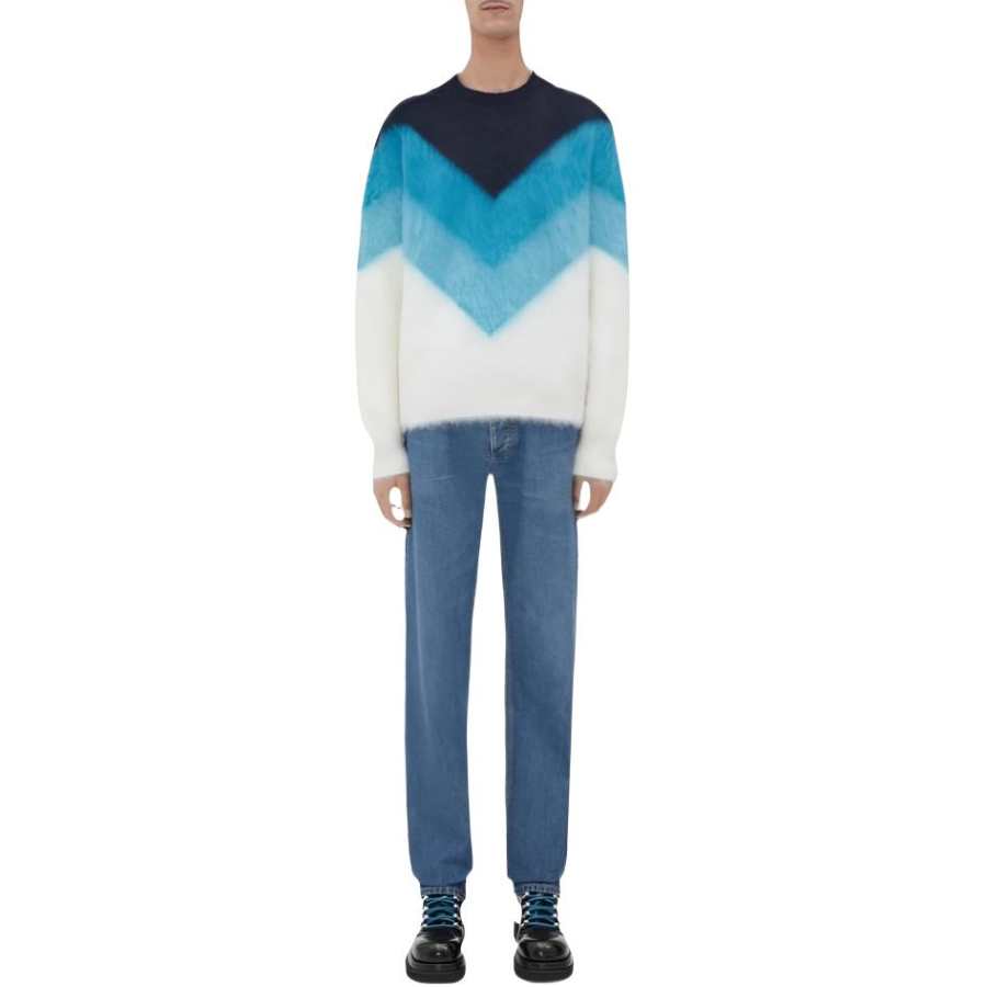 Bottega Veneta Sweaters Men's Multicolor Crew Neck Moderate Straight Fit