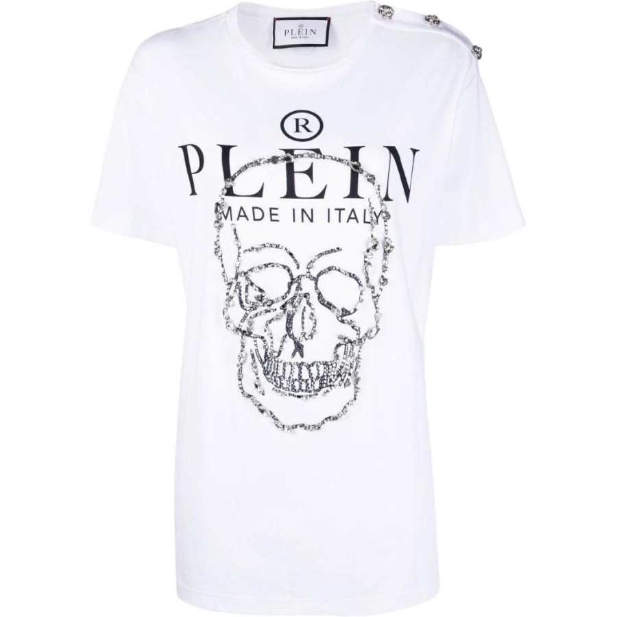 PHILIPP PLEIN T Shirts Women's White Crew Neck Moderate