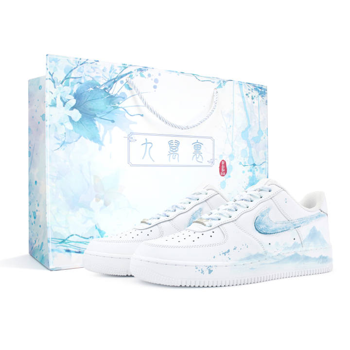 Nike Nike Air Force 1 Skateboard Shoes Men's Low Top White/Blue