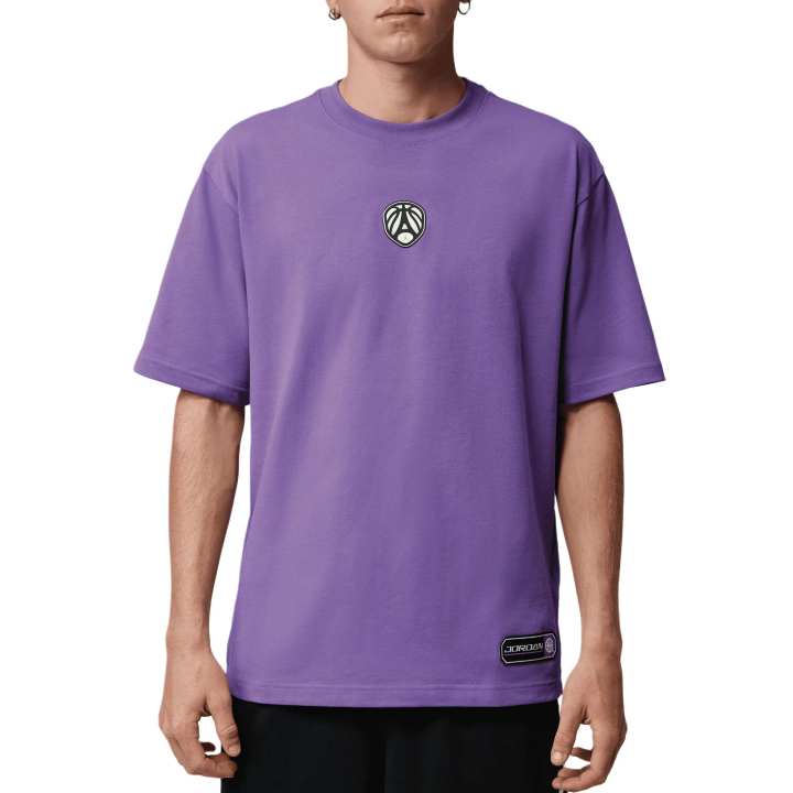 Jordan Jordan Sport Quick Dry T Shirts Men's Purple Crew Neck Moderate