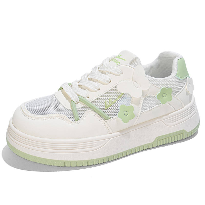 WARRIOR Skateboard Shoes Women's Low Top Beige Light Green