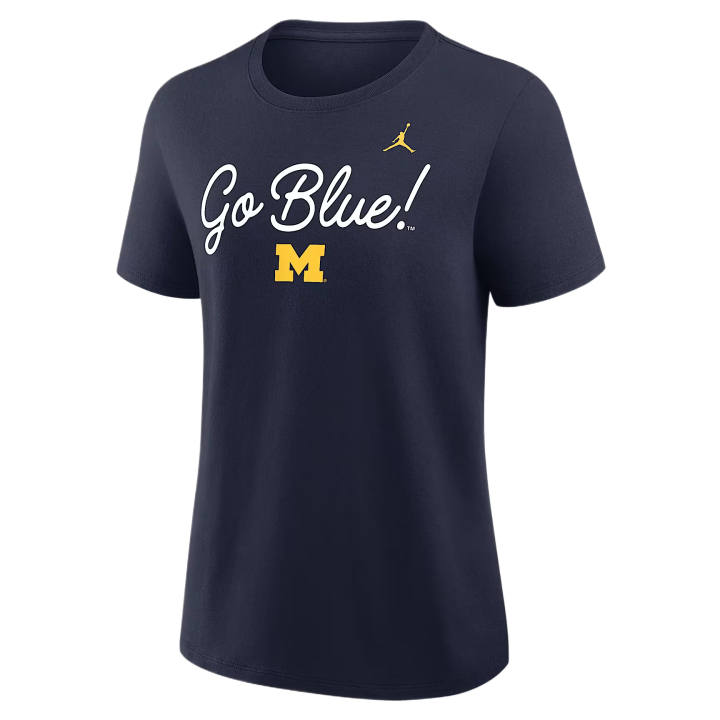 Nike Nike College T Shirts Women's Marine Blue Crew Neck Moderate